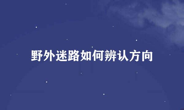野外迷路如何辨认方向