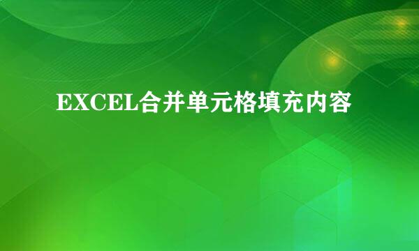 EXCEL合并单元格填充内容