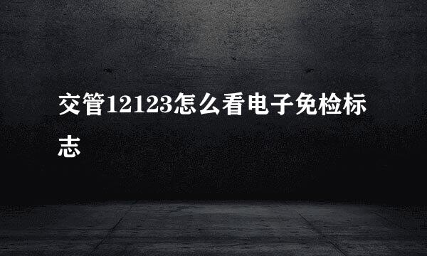 交管12123怎么看电子免检标志