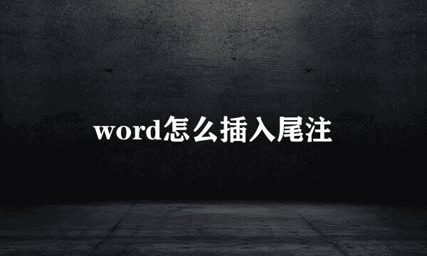 word怎么插入尾注