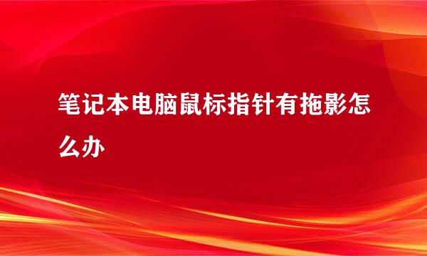 笔记本电脑鼠标指针有拖影怎么办