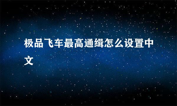 极品飞车最高通缉怎么设置中文