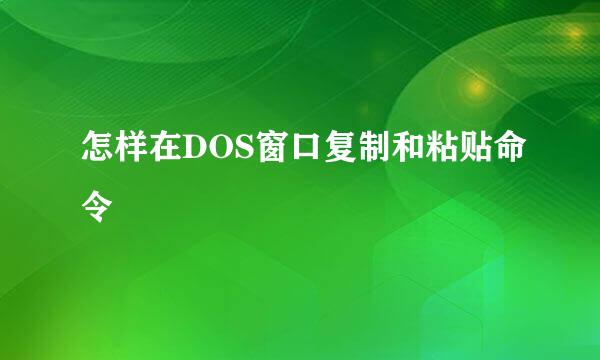 怎样在DOS窗口复制和粘贴命令