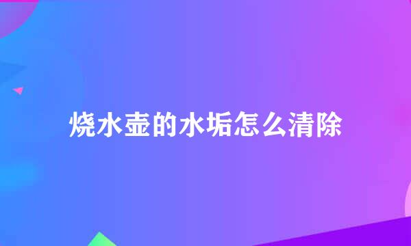 烧水壶的水垢怎么清除