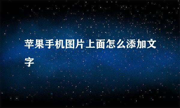 苹果手机图片上面怎么添加文字