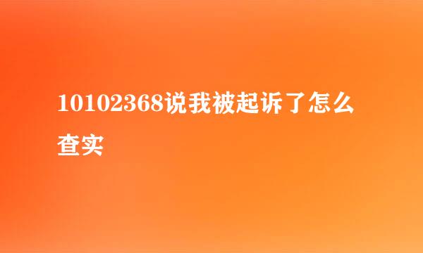 10102368说我被起诉了怎么查实