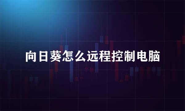 向日葵怎么远程控制电脑
