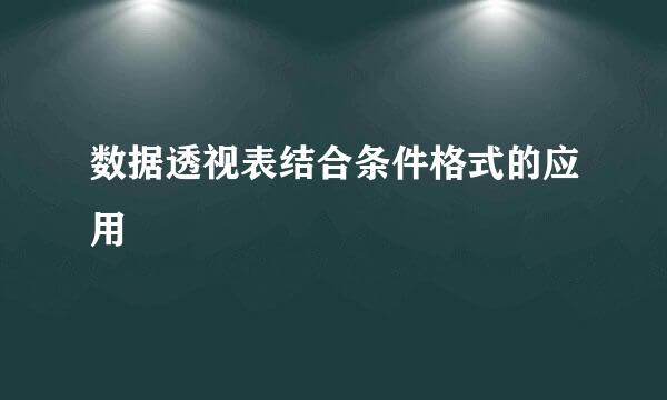 数据透视表结合条件格式的应用