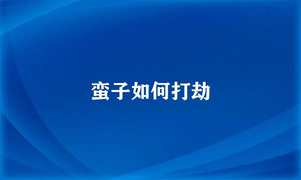蛮子如何打劫