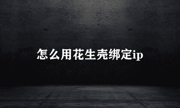 怎么用花生壳绑定ip