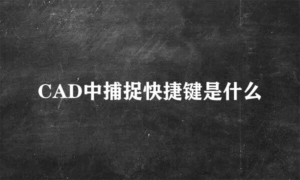 CAD中捕捉快捷键是什么