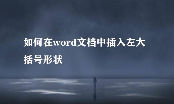 如何在word文档中插入左大括号形状