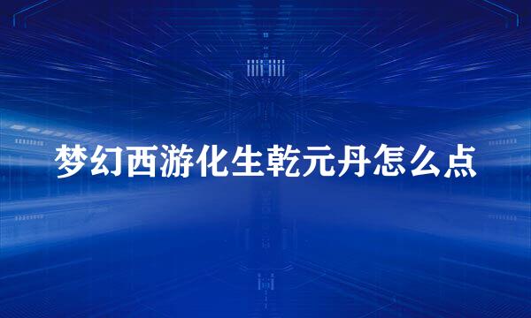 梦幻西游化生乾元丹怎么点
