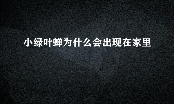 小绿叶蝉为什么会出现在家里