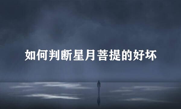 如何判断星月菩提的好坏