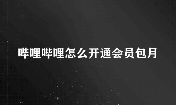 哔哩哔哩怎么开通会员包月
