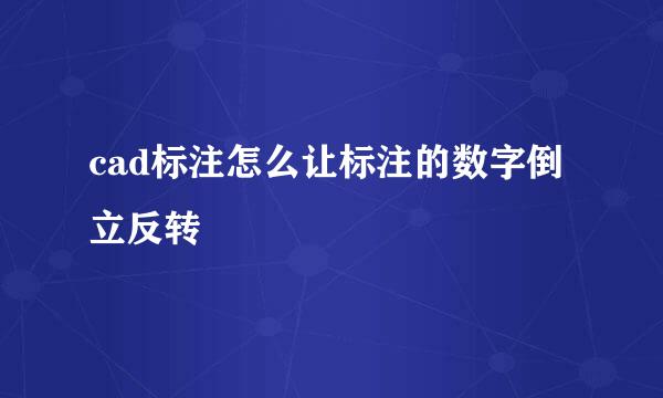 cad标注怎么让标注的数字倒立反转