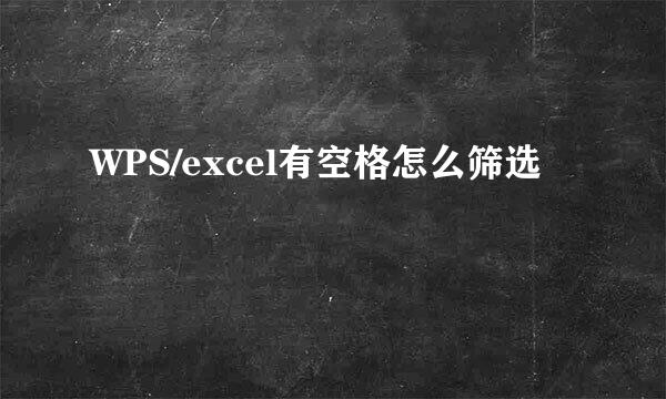 WPS/excel有空格怎么筛选