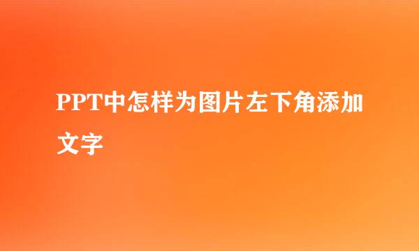 PPT中怎样为图片左下角添加文字