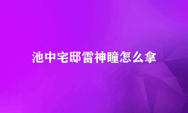 池中宅邸雷神瞳怎么拿