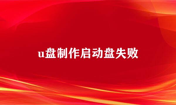 u盘制作启动盘失败