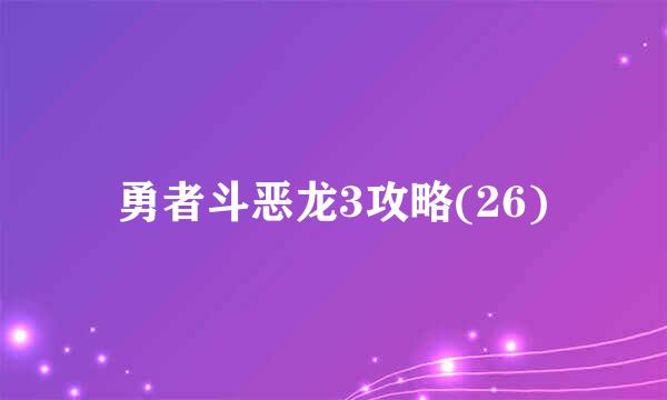 勇者斗恶龙3攻略(26)