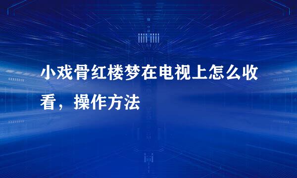 小戏骨红楼梦在电视上怎么收看，操作方法
