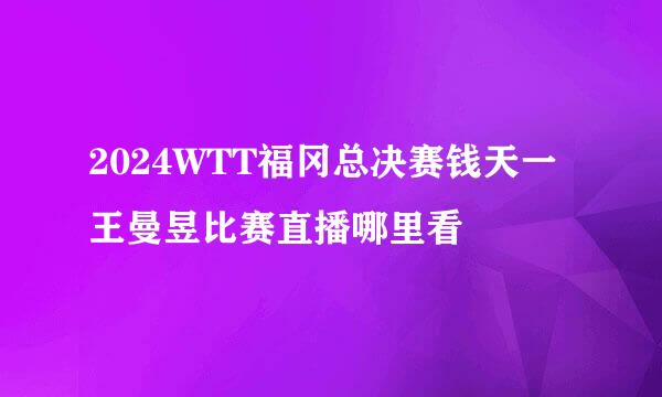 2024WTT福冈总决赛钱天一王曼昱比赛直播哪里看