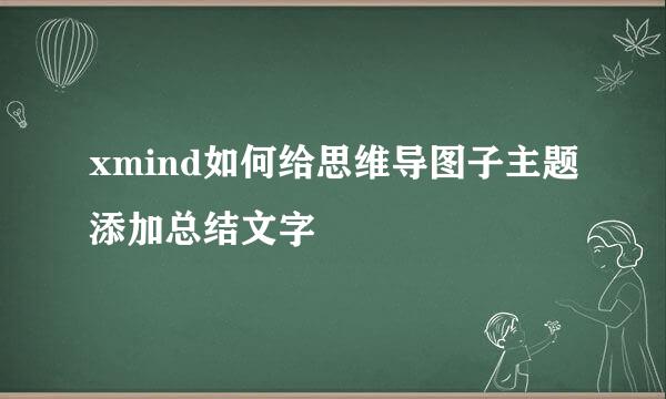 xmind如何给思维导图子主题添加总结文字