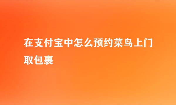 在支付宝中怎么预约菜鸟上门取包裹