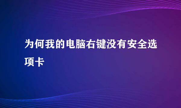 为何我的电脑右键没有安全选项卡