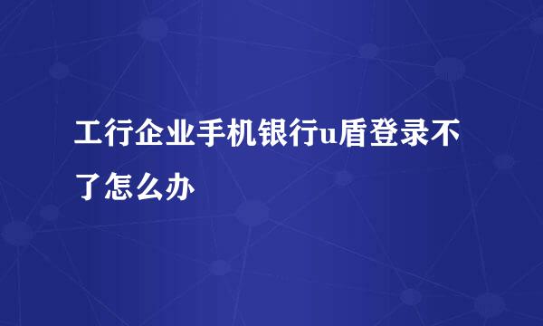 工行企业手机银行u盾登录不了怎么办