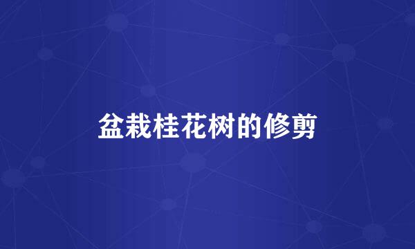 盆栽桂花树的修剪