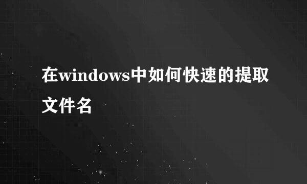 在windows中如何快速的提取文件名