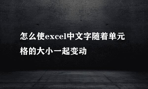 怎么使excel中文字随着单元格的大小一起变动