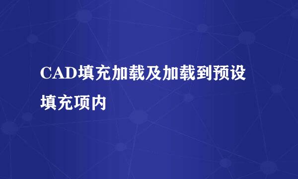 CAD填充加载及加载到预设填充项内