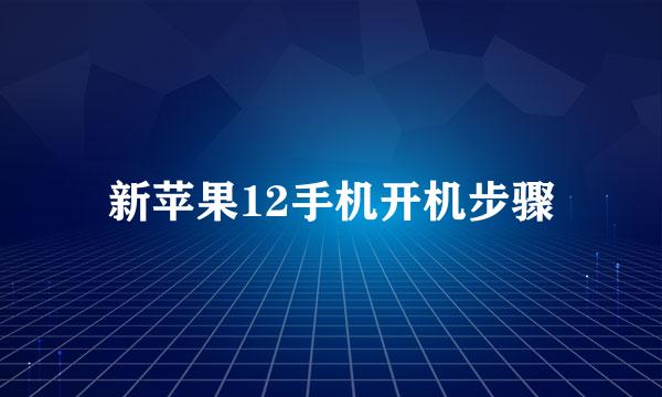新苹果12手机开机步骤