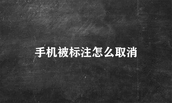 手机被标注怎么取消