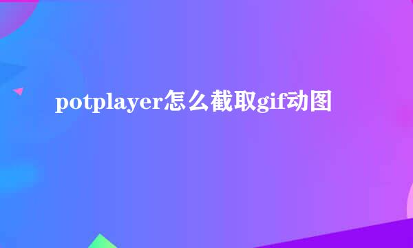 potplayer怎么截取gif动图