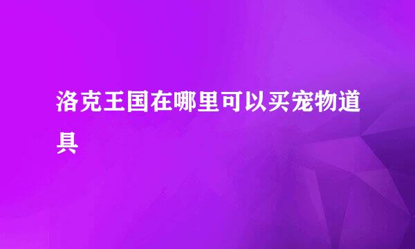 洛克王国在哪里可以买宠物道具
