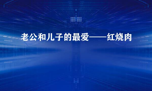 老公和儿子的最爱——红烧肉