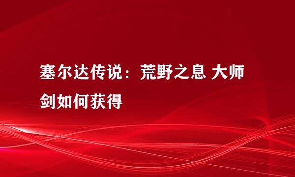 塞尔达传说：荒野之息 大师剑如何获得