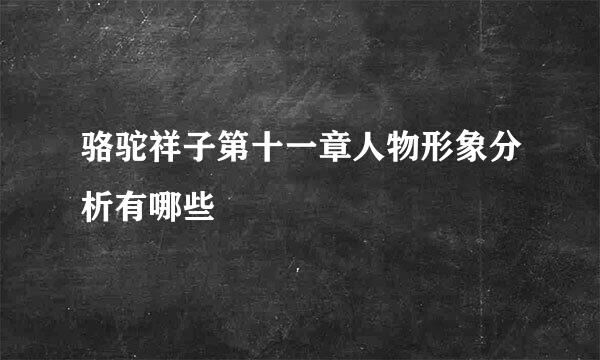 骆驼祥子第十一章人物形象分析有哪些