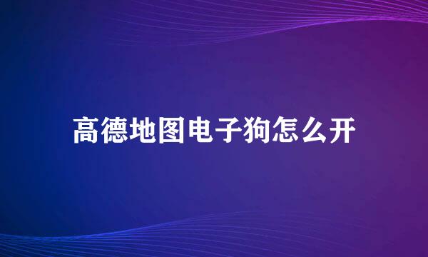 高德地图电子狗怎么开
