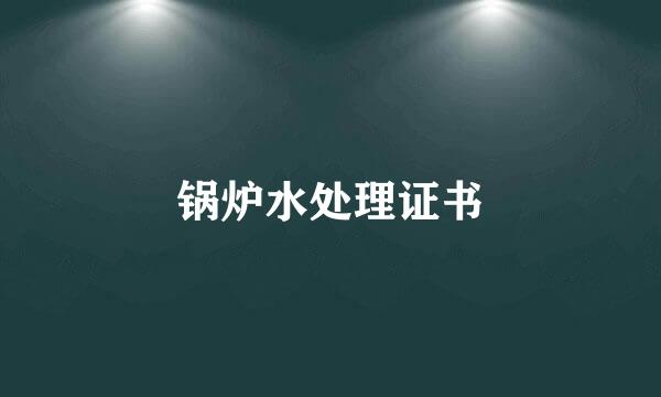 锅炉水处理证书