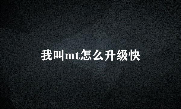 我叫mt怎么升级快