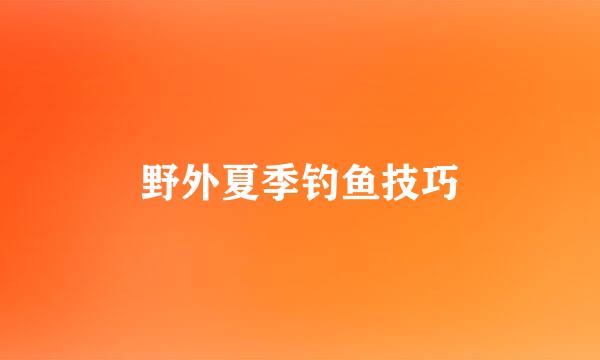野外夏季钓鱼技巧