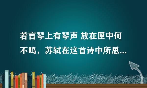 若言琴上有琴声 放在匣中何不鸣,苏轼在这首诗中所思考的问题是什么