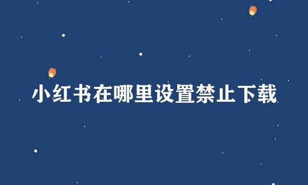 小红书在哪里设置禁止下载