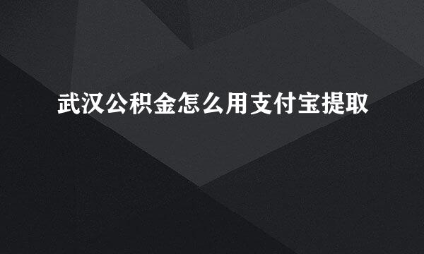 武汉公积金怎么用支付宝提取